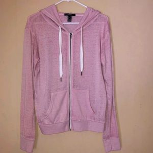 Forever 21 Light Pink Zip-Up Hoodie